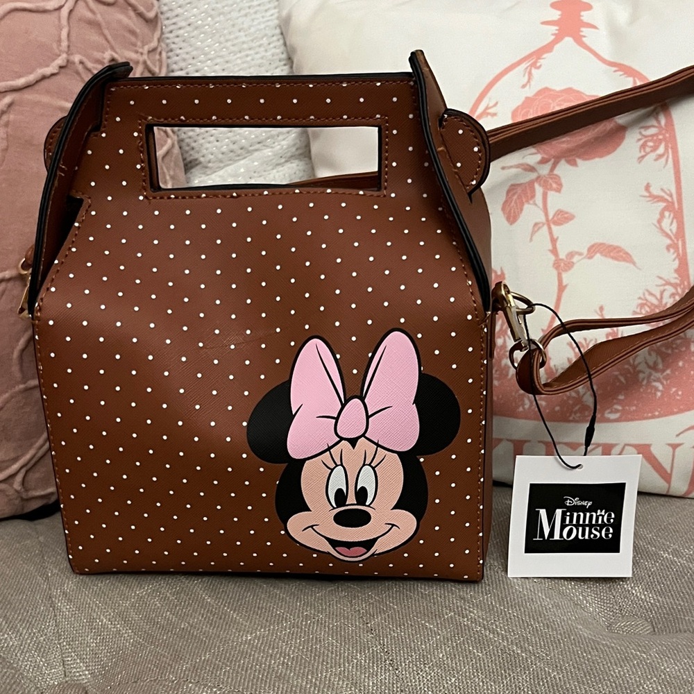 NWT Disney Minnie Mouse Brown Polka Dot Bag- with flaws - Picture 2 of 11